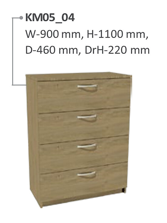 Kumode ar četrām atvilktnēm